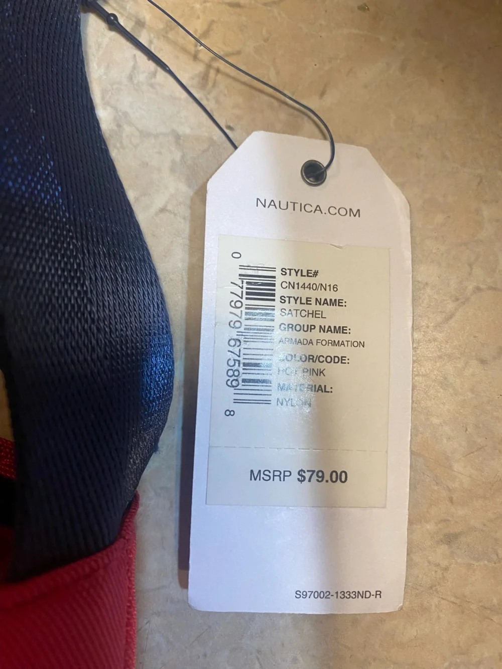 Nautica Red Duffel-Style Crossbody Bag with Black Trim